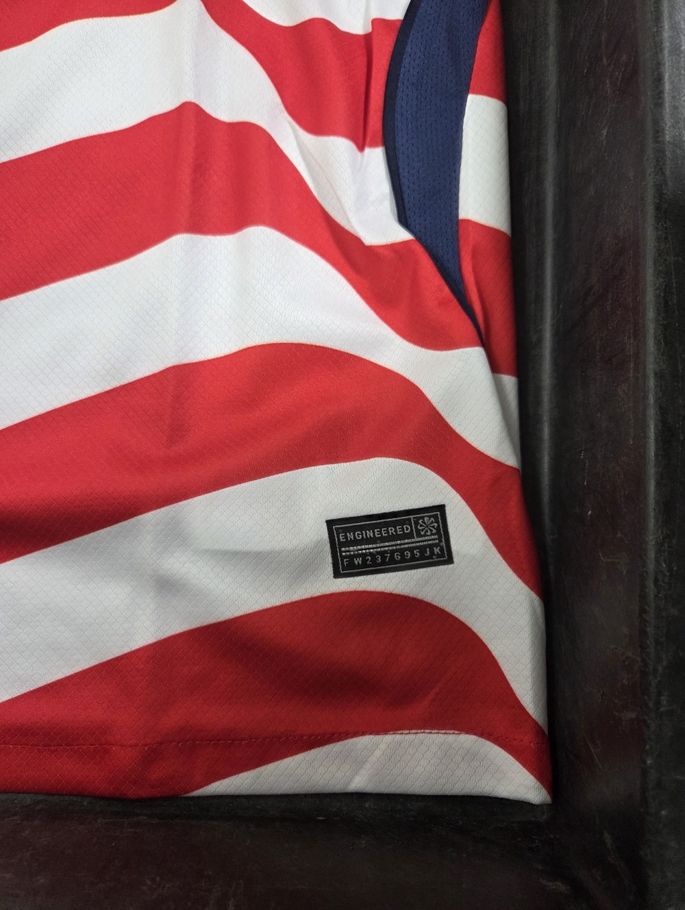 Nike Red & White USA Wave Soccer Jersey with Navy Accents - Picture 5 of 7